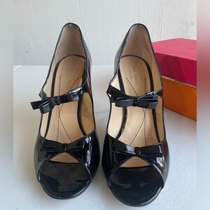 Kate Spade Cammie Black Patent Women's Stretch Bow Heels Sz 10